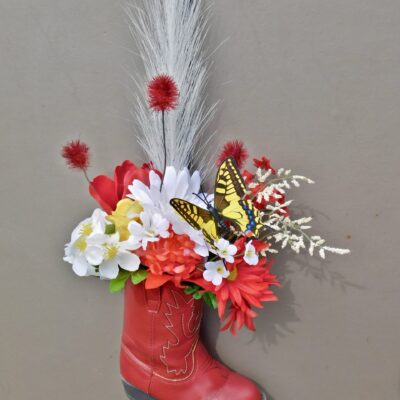 Floral Cowboy Boot Décor