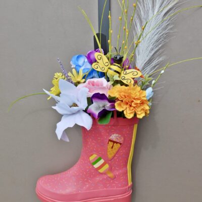 Floral Rainboot Door Décor