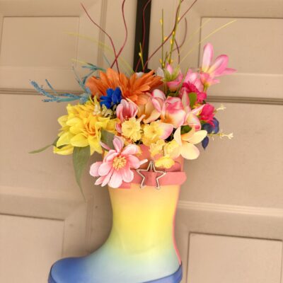 Floral Rainboot Door Décor