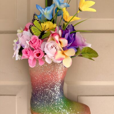 Floral Rainboot Door Décor