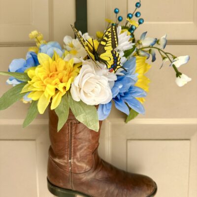 Floral Cowboy Boot Décor