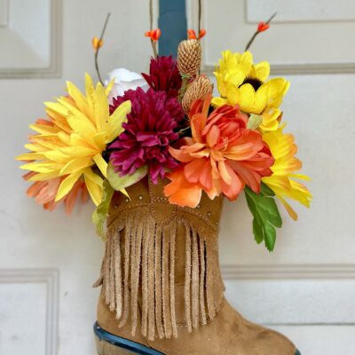 Floral Cowboy Boot Décor