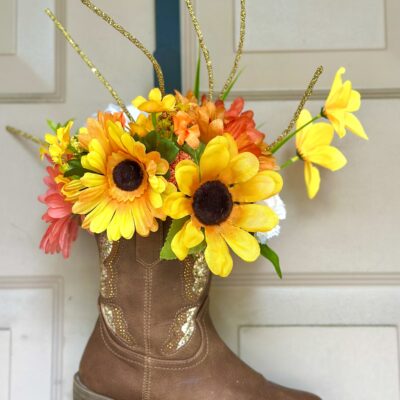 Floral Cowboy Boot Décor